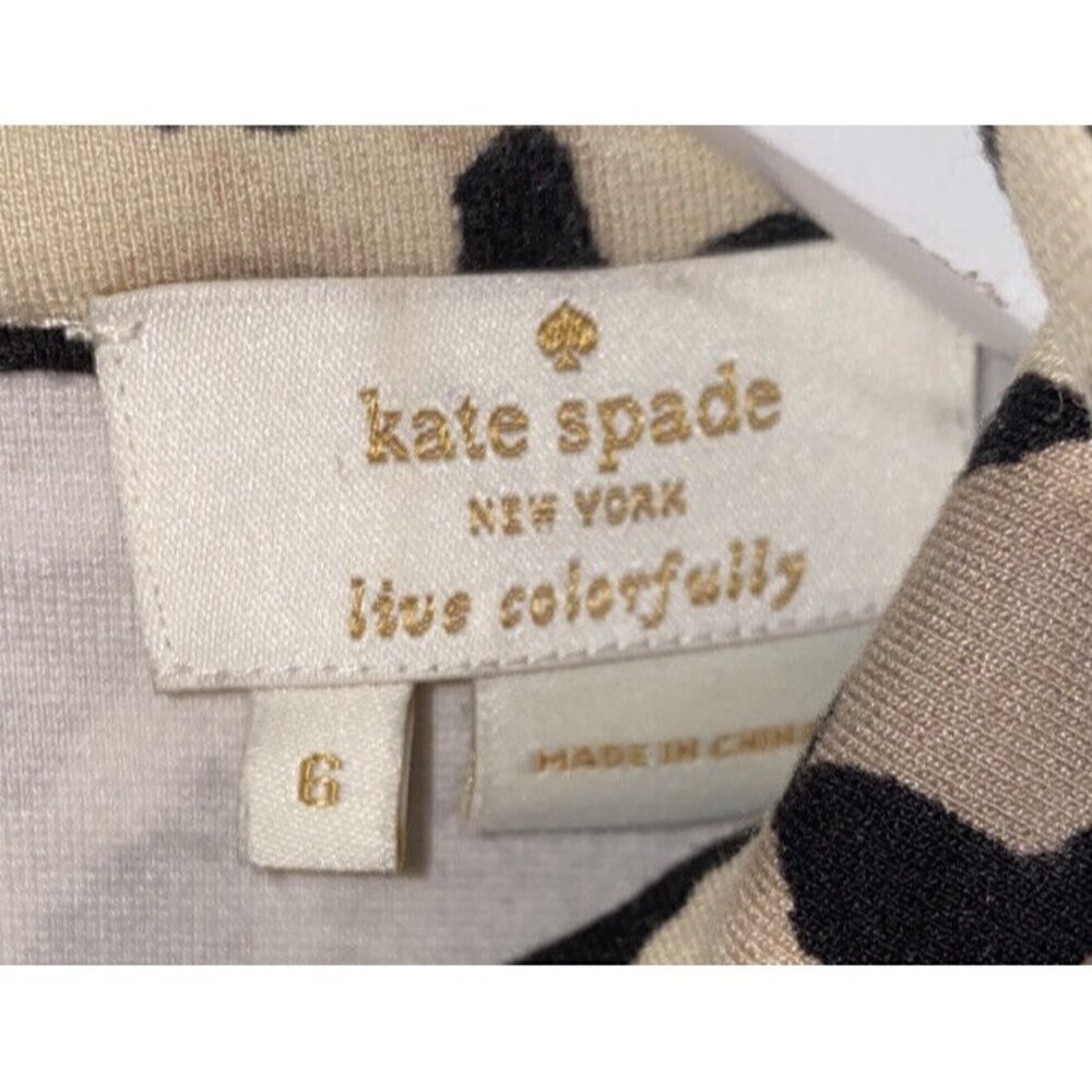 KATE SPADE NEW YORK Womens' Brown Leopard Mock Neck Shirt Back Zipper Size 6 - Picture 5 of 7